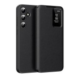 Gigapack Samsung Galaxy A55 5G (SM-A556) tok álló (aktív flip, oldalra nyíló, smart view cover) fekete