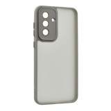 Gigapack Samsung Galaxy A56 5G (SM-A566) szilikon telefonvédő (ütésállóság, akril hátlap, kameravédő) világosszürke