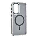 Gigapack Samsung Galaxy A56 5G (SM-A566) védő (ütésálló, légpárnás sarok, karbon minta, wireless, magsafe) sötétszürke