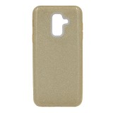 Gigapack Samsung Galaxy A6+ (2018) szilikon telefonvédő (műanyag belső, csillogó hátlap, arany)