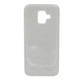 Gigapack Samsung Galaxy A6 (2018) szilikon telefonvédő (műanyag belső, csillogó hátlap, ezüst)