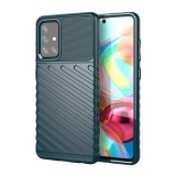 Gigapack Samsung Galaxy A72 (SM-A726F) szilikon telefonvédő (közepesen ütésálló, csíkos, dombor minta) sötétzöld
