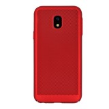 Gigapack Samsung Galaxy J3 (2017) SM-J330 EU műanyag telefonvédő (gumírozott, lyukacsos minta) piros