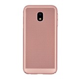 Gigapack Samsung Galaxy J3 (2017) SM-J330 EU műanyag telefonvédő (gumírozott, lyukacsos minta) rozéarany