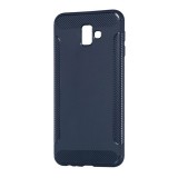 Gigapack Samsung Galaxy J6 Plus (SM-J610F) szilikon telefonvédő (közepesen ütésálló, karbon minta) sötétkék