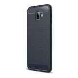 Gigapack Samsung Galaxy J6+ Szilikon telefonvédő (légpárnás sarok, szálcsiszolt, karbon minta, sötétkék)