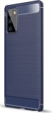 Gigapack Samsung Galaxy Note 20 5G Szálcsiszolt Szilikon Tok - Sötétkék