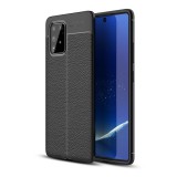 Gigapack Samsung Galaxy S10 Lite Szilikon telefonvédő (bőr hatású, varrás minta, fekete)