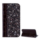 Gigapack Samsung Galaxy S10 (SM-G973) tok álló (Flip, oldalra nyíló, csillámporos, krokodilbőr hatású minta) barna