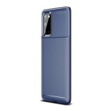 Gigapack Samsung Galaxy S20 Szilikon telefonvédő (légpárnás sarok, karbon minta, sötétkék)