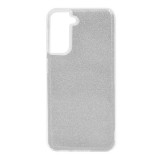 Gigapack Samsung Galaxy S21 (SM-G991) szilikon telefonvédő (műanyag belső, csillogó hátlap) ezüst