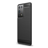 Gigapack Samsung Galaxy S21 Ultra (SM-G998) 5G védő (közepesen ütésálló, légpárnás sarok, szálcsiszolt) fekete