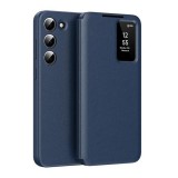 Gigapack Samsung Galaxy S23 (SM-S911) tok álló (aktív flip, oldalra nyíló, smart view cover) sötétkék