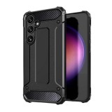 Gigapack Samsung Galaxy S24 FE (SM-S721) defender szilikon telefonvédő (ütésállóság, légpárnás sarok, fémhatás) fekete