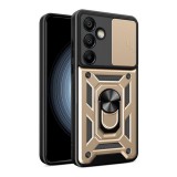 Gigapack Samsung Galaxy S24 FE (SM-S721) defender szilikon telefonvédő (ütésállóság, tartógyűrű, kameravédő) arany