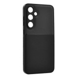 Gigapack Samsung Galaxy S24 FE (SM-S721) szilikon telefonvédő (ütésállóság, mágneses, bőr hatású hátlap, csíkos) fekete