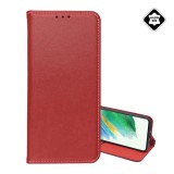 Gigapack Samsung Galaxy S24 FE (SM-S721) tok álló, valódi bőr (flip, asztali tartó) bordó