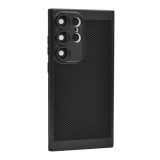 Gigapack Samsung Galaxy S24 Ultra (SM-S928) műanyag telefonvédő (légáteresztő, lyukacsos, kameravédő) fekete