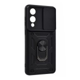 Gigapack Samsung Galaxy S25 Edge (SM-S937) defender szilikon telefonvédő (ütésállóság, tartógyűrű, kameravédő) fekete