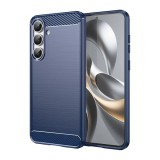 Gigapack Samsung Galaxy S25 FE (SM-S731) szilikon védő (ütésálló, légpárnás sarok, szálcsiszolt, karbon minta) sötétkék
