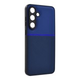 Gigapack Samsung Galaxy S25 FE (SM-S731) szilikon védő (ütésállóság, mágneses, bőr hatású hátlap, csíkos) sötétkék