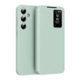 Gigapack Samsung Galaxy S25 Plus (SM-S936) tok álló (aktív flip, oldalra nyíló, smart view cover) világoszöld