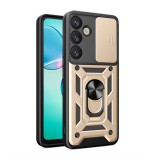 Gigapack Samsung Galaxy S25 (SM-S931) defender szilikon telefonvédő (ütésállóság, tartógyűrű, kameravédő) arany