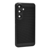 Gigapack Samsung Galaxy S25 (SM-S931) műanyag telefonvédő (légáteresztő, lyukacsos, kameravédő) fekete