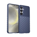 Gigapack Samsung Galaxy S25 (SM-S931) szilikon telefonvédő (ütésállóság, csíkos, dombor minta) sötétkék