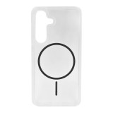 Gigapack Samsung Galaxy S25 (SM-S931)  szilikon védő (ultravékony, műanyag hátlap, magsafe, légpárnás sarok) sötétszürke