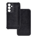 Gigapack Samsung Galaxy S25 (SM-S931) tok álló, bőr hatású (flip, ütésálló, légpárnás sarok, kameravédő) fekete