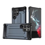 Gigapack Samsung Galaxy S25 Ultra (SM-S938) defender szilikon telefonvédő (ütésálló, légpárnás sarok, fémhatás) sötétkék