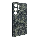 Gigapack Samsung Galaxy S25 Ultra (SM-S938) szilikon telefonvédő (ütésállóság, kameravédő, terep minta) sötétzöld