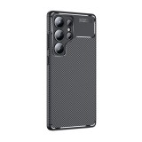 Gigapack Samsung Galaxy S25 Ultra (SM-S938) szilikon telefonvédő (ütésállóság, légpárnás sarok, karbon minta) fekete