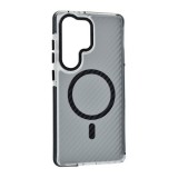 Gigapack Samsung Galaxy S25 Ultra (SM-S938) védő (ütésálló, légpárnás sarok, karbon minta, wireless, magsafe) fekete