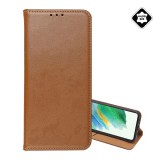 Gigapack Samsung Galaxy S26 Plus (SM-S947) tok álló, valódi bőr (flip, oldalra nyíló, asztali tartó) világosbarna