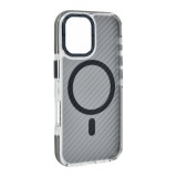 Gigapack Samsung Galaxy S26 Plus szilikon védő (ütésálló, légpárnás, karbon minta, wireless, magsafe) sötétszürke