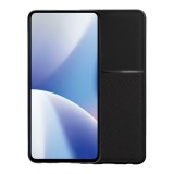 Gigapack Samsung Galaxy S26 (SM-S942) szilikon védő (ütésálló, mágneses, bőr hatású hátlap, csíkos) fekete