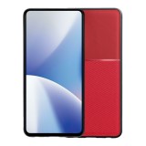 Gigapack Samsung Galaxy S26 (SM-S942) szilikon védő (ütésálló, mágneses, bőr hatású hátlap, csíkos) piros