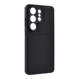 Gigapack Samsung Galaxy S26 Ultra (SM-S948) szilikon védő (ütésálló, mágneses, bőr hatású hátlap, csíkos) fekete