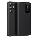 Gigapack Samsung Galaxy S26 Ultra (SM-S948) tok álló (aktív flip, oldalra nyíló, smart view cover) fekete