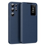 Gigapack Samsung Galaxy S26 Ultra (SM-S948) tok álló (aktív flip, oldalra nyíló, smart view cover) sötétkék