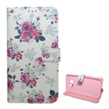 Gigapack Samsung Galaxy S8 Plus (SM-G955) tok álló, bőr hatású (flip, asztali tartó funkció, bazsarózsa minta) fehér