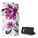 Gigapack Samsung Galaxy S8 Plus (SM-G955) tok álló, bőr hatású (flip, asztali tartó funkció, lótuszvirág minta) fehér