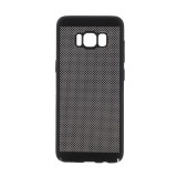 Gigapack Samsung Galaxy S8 (SM-G950) műanyag telefonvédő (gumírozott, lyukacsos minta) fekete