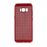 Gigapack Samsung Galaxy S8 (SM-G950) műanyag telefonvédő (gumírozott, lyukacsos minta) piros
