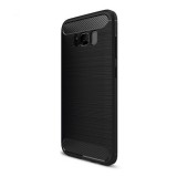 Gigapack Samsung Galaxy S8+ Szilikon telefonvédő (légpárnás sarok, szálcsiszolt, karbon minta, fekete)