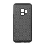 Gigapack Samsung Galaxy S9 (SM-G960) műanyag telefonvédő (gumírozott, lyukacsos minta) fekete