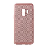 Gigapack Samsung Galaxy S9 (SM-G960) műanyag telefonvédő (gumírozott, lyukacsos minta) rozéarany