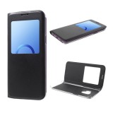 Gigapack Samsung Galaxy S9 (SM-G960) tok álló, bőr hatású (flip, view window) fekete